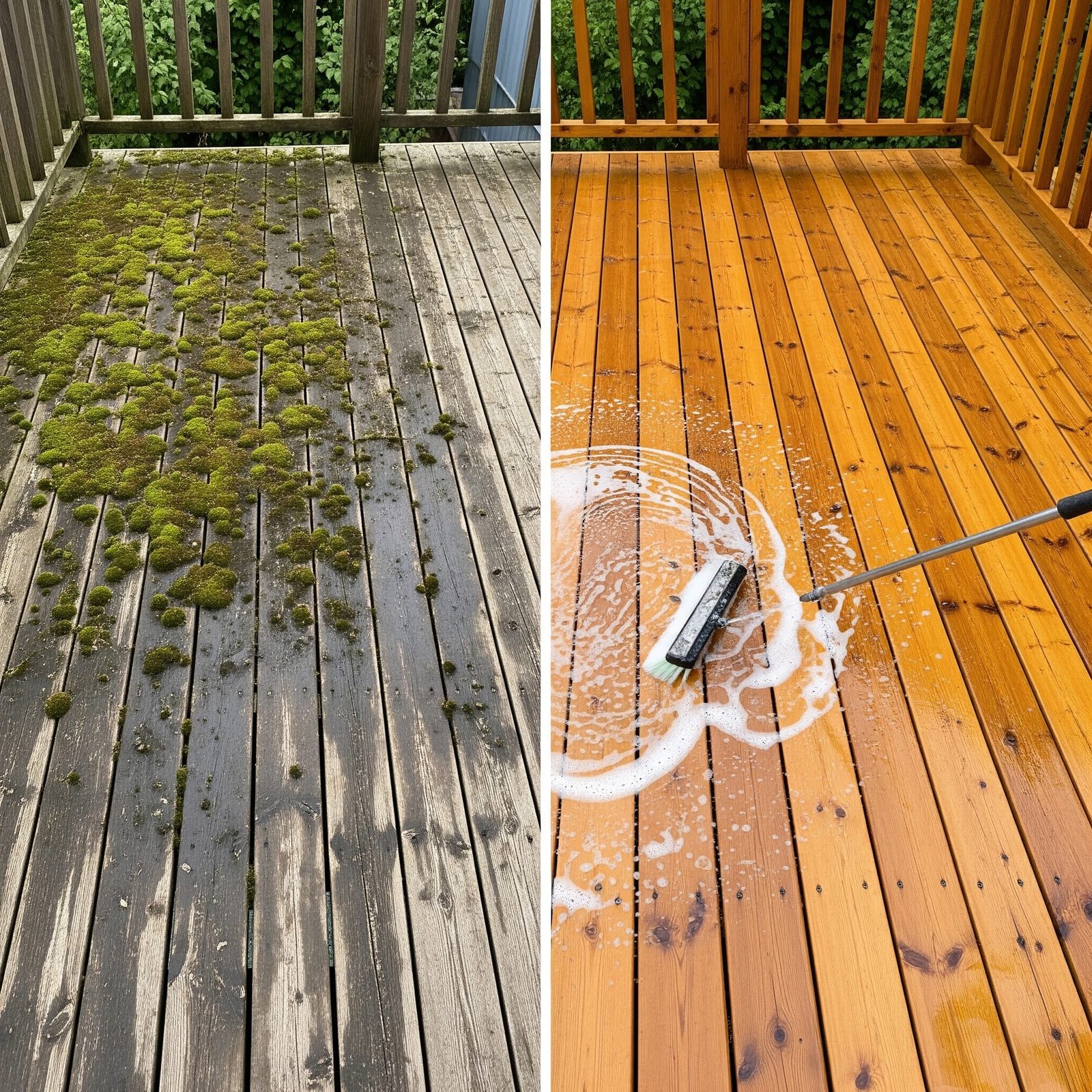 Terrasse bois rénovée — Clean Up Bio