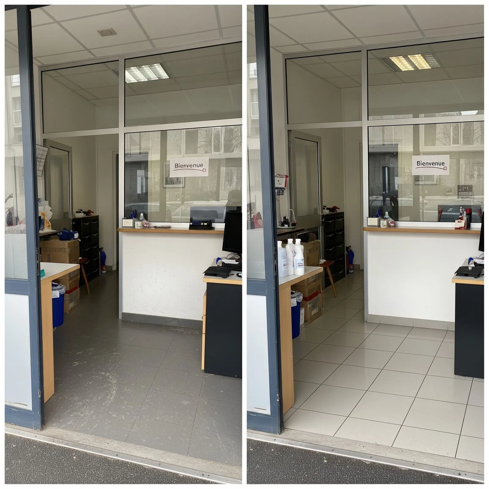 Façades pro & vitrerie — avant/après par Clean Up Bio